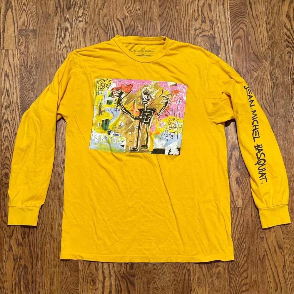 Jean-Michel Basquiat Goodie Two Sleeve Yellow Long Sleeve Tee size M/L